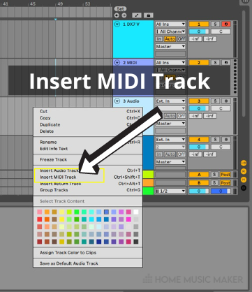 Insert MIDI Track In Ableton