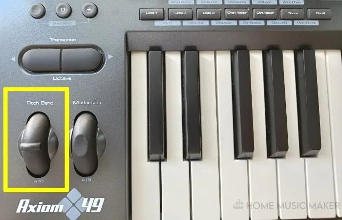 Keyboard pitch bend wheel