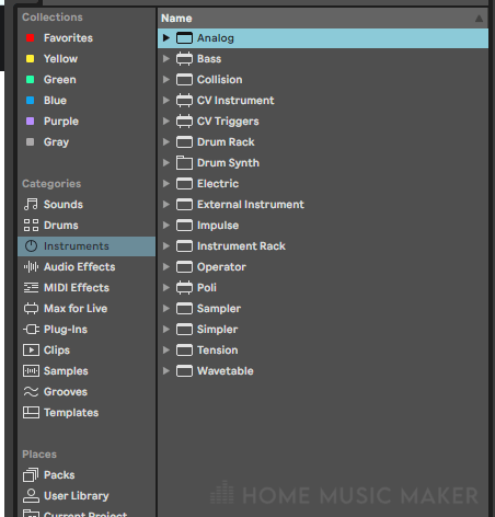 n Screenshot of Virtual Instruments Options