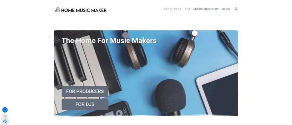 Home Music Maker Website Homepage
