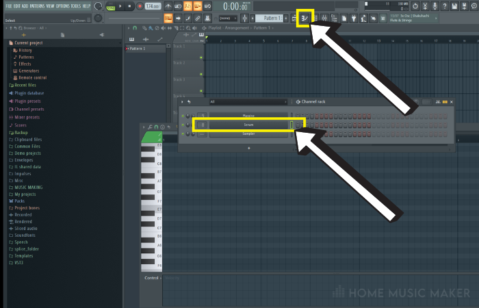 Ensure the desired VST is clicked and showing green as shown below in the step sequencer view