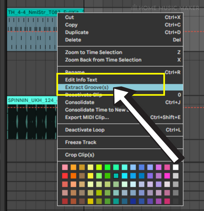 Extract Grooves Option In Ableton