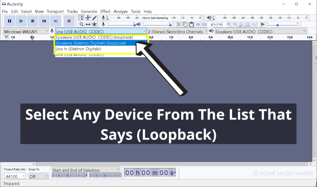 Select Any Device From The List That Says Loopback 1