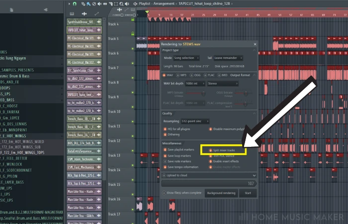 Split Mixer Tracks In FL Studio