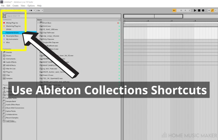 Use Ableton Collections Shortcuts