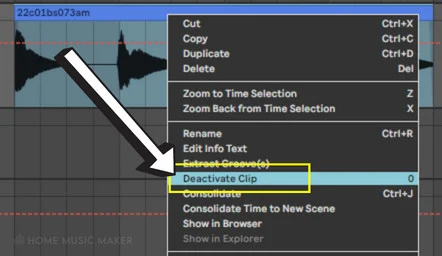 Deactivate Clip In Ableton