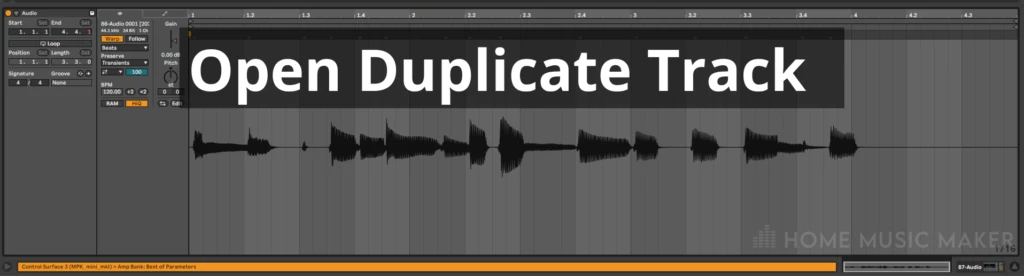 Open Duplicate Track In Ableton