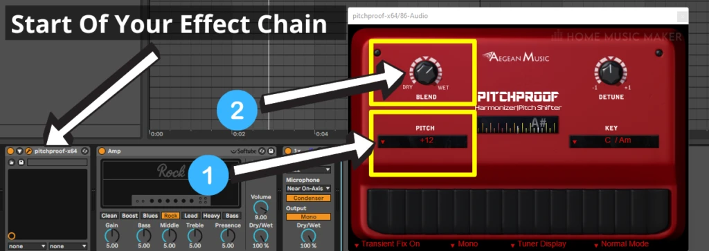 Place Pitchproof at the Start Of your Effect Chain