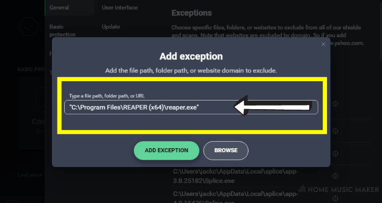 Adding An Exception For REAPER In Antivirus