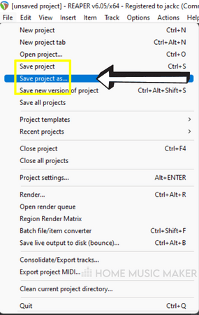 Save Project As Location Save Project As Location