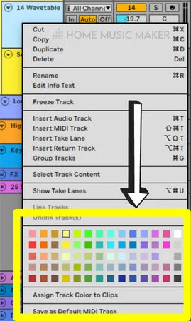 Changing The Track And Clip Colors