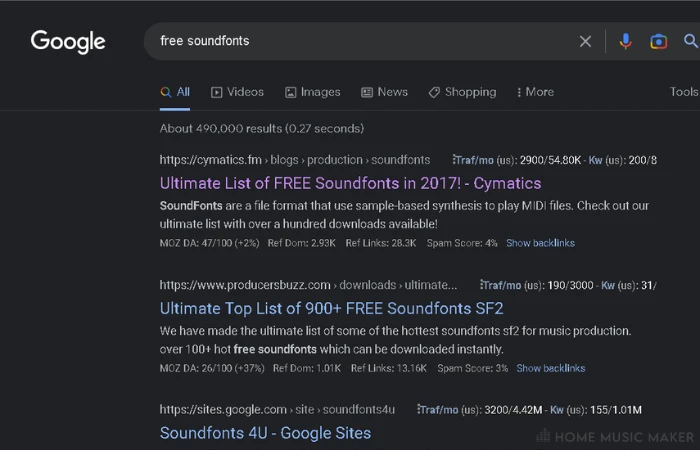 Googling For SoundFonts