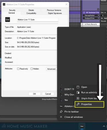 Location of Ableton application folder on Windows