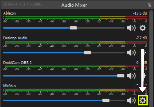 Audio Mixer In OBS Studio
