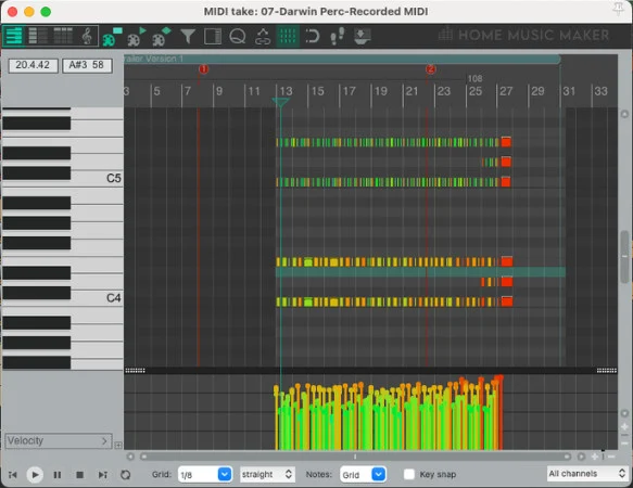 Editing In A Piano Roll In REAPER