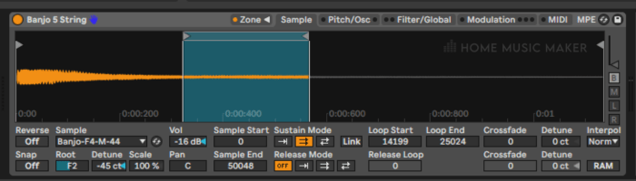 Example Of A Sampler Instrument From A Soundfont