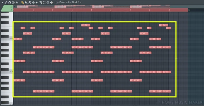 Showing All The Notes That Are Selected In The Piano Roll
